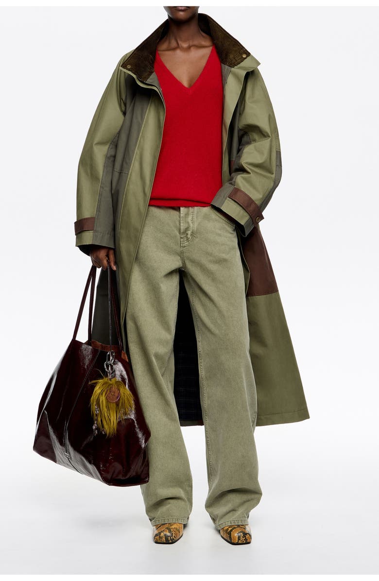 Bimba y Lola Mohair Maxi Raglan Sweater, Alternate, color, Red