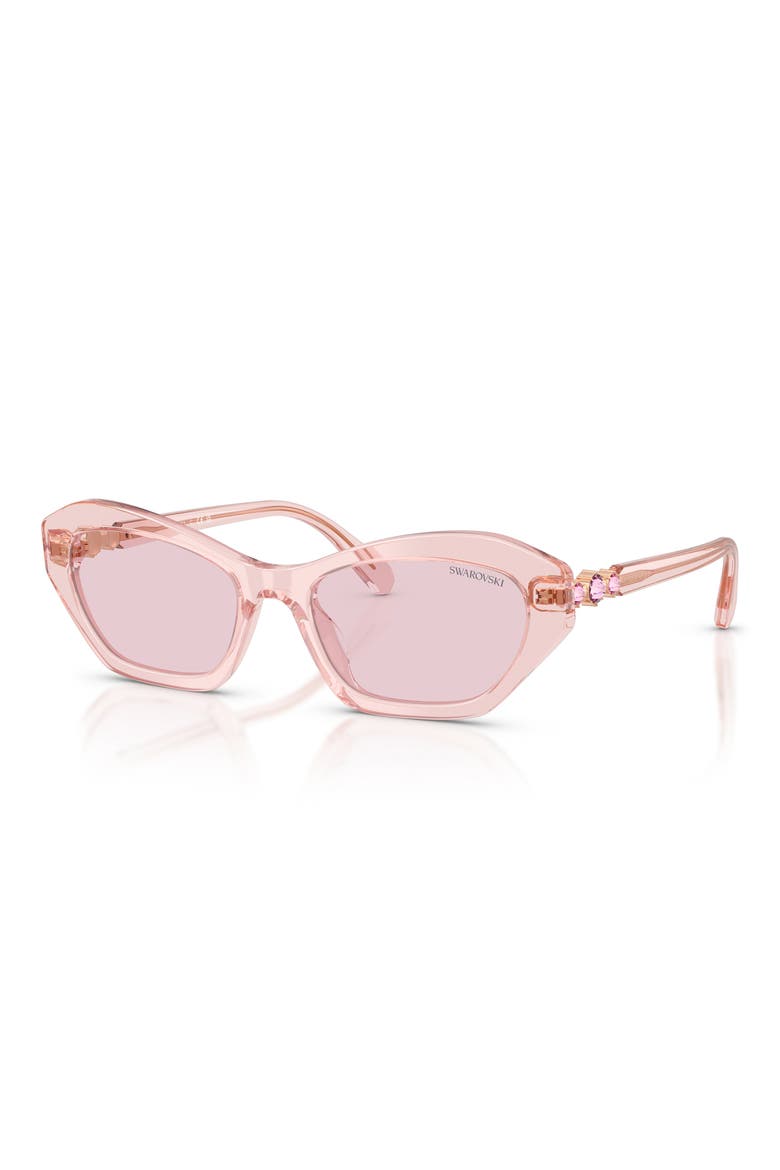 54mm Cat Eye Sunglasses, Alternate, color, TRANSPARENT PINK / PINK