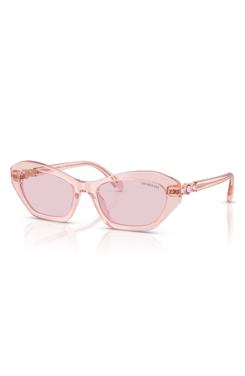 Swarovski 54mm Cat Eye Sunglasses, Alternate, color, Transparent Pink / Pink