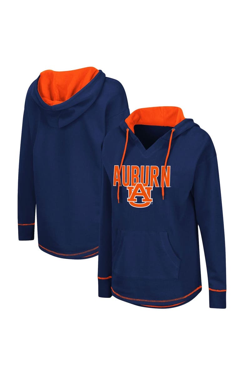 COLOSSEUM Women's Colosseum Navy Auburn Tigers Tunic Pullover Hoodie, Main, color, 