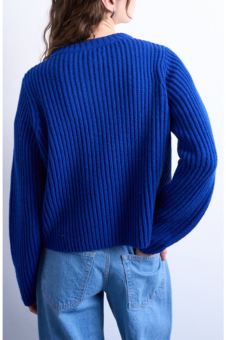Rib Cardigan, Alternate, color, MEDIUM BLUE