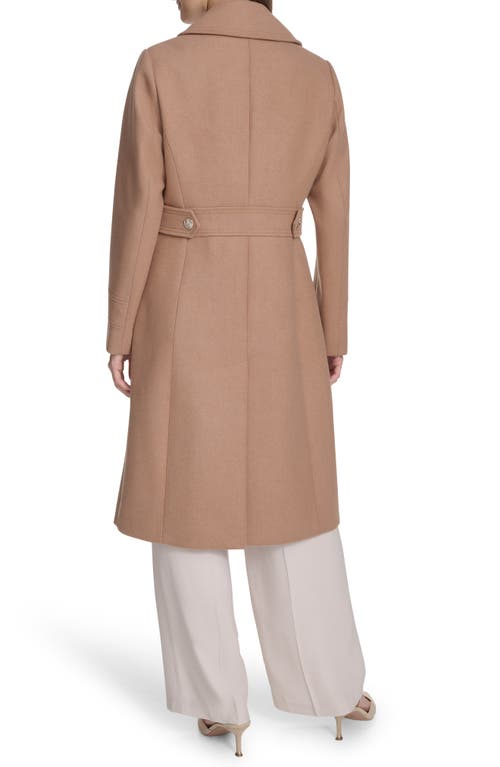 Kenneth Cole New York Notch Lapel Military Coat In Brown