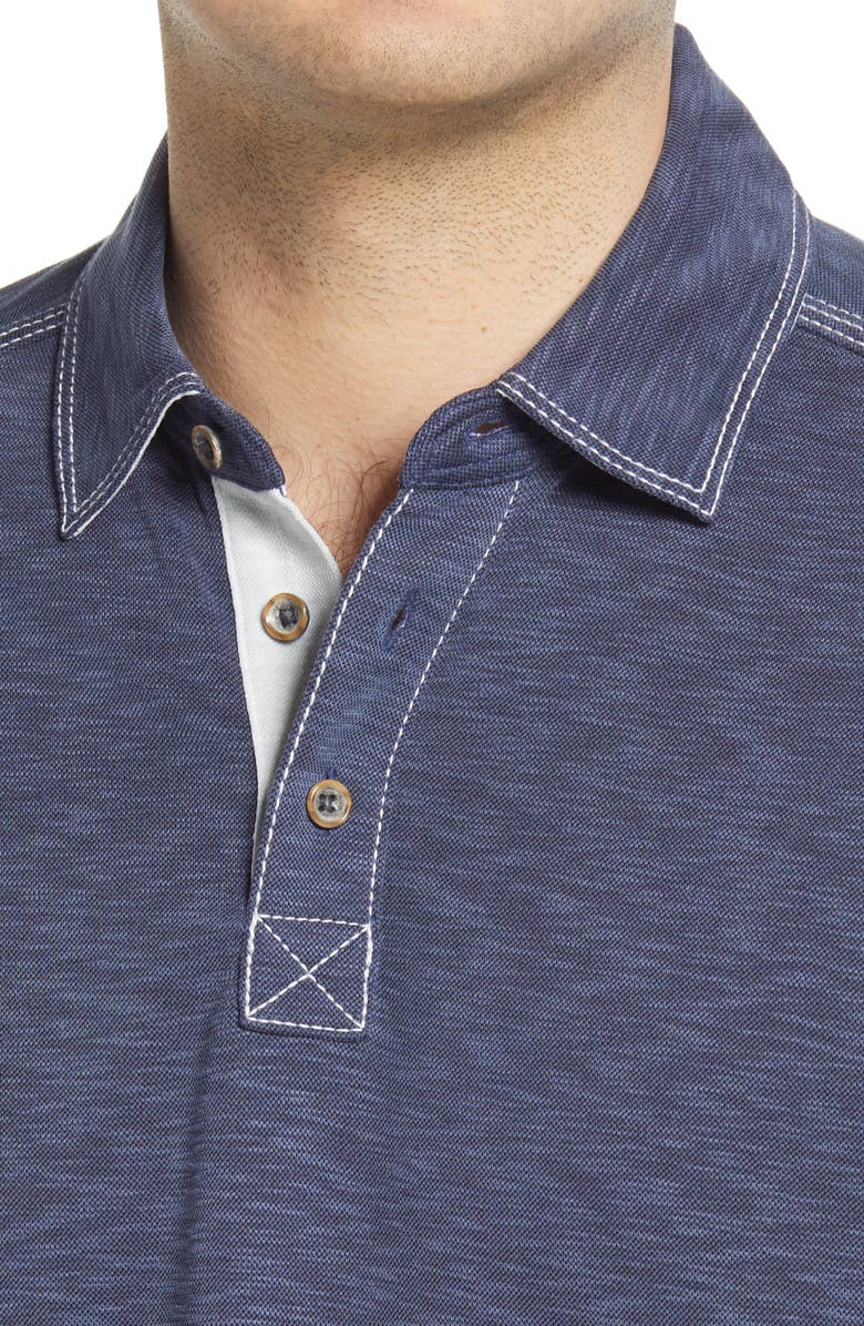 Johnston & Murphy Slub Polo, Alternate, color, Navy