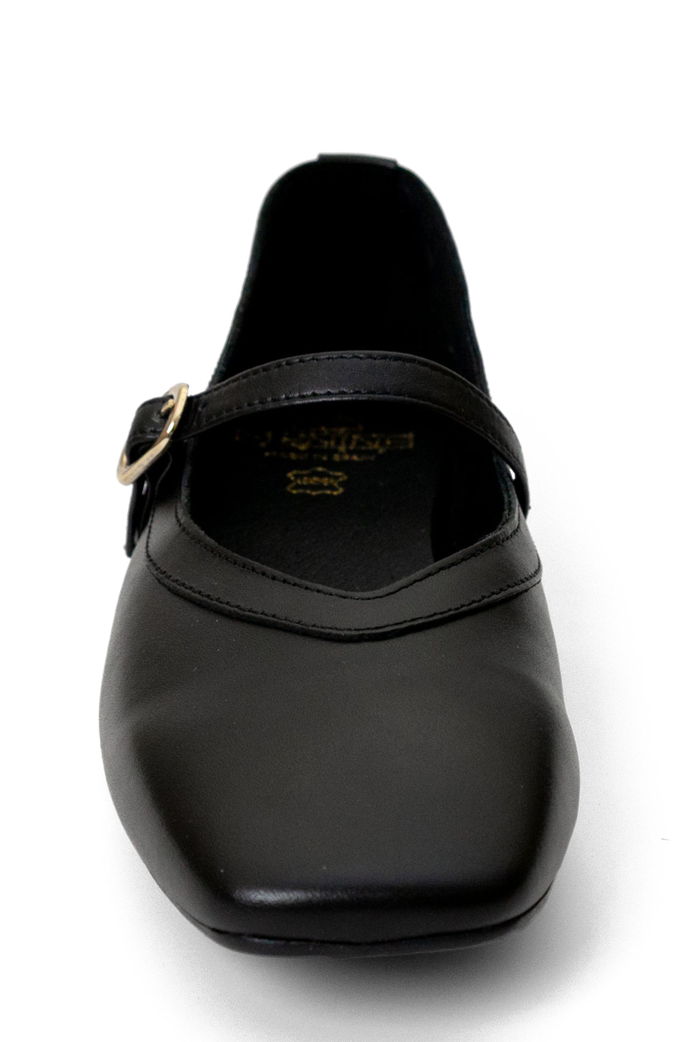 Menina Step Greta Leather Mary Jane Flat, Alternate, color, Black