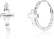 Donatello Gian Sterling Silver Mini Cross Huggies