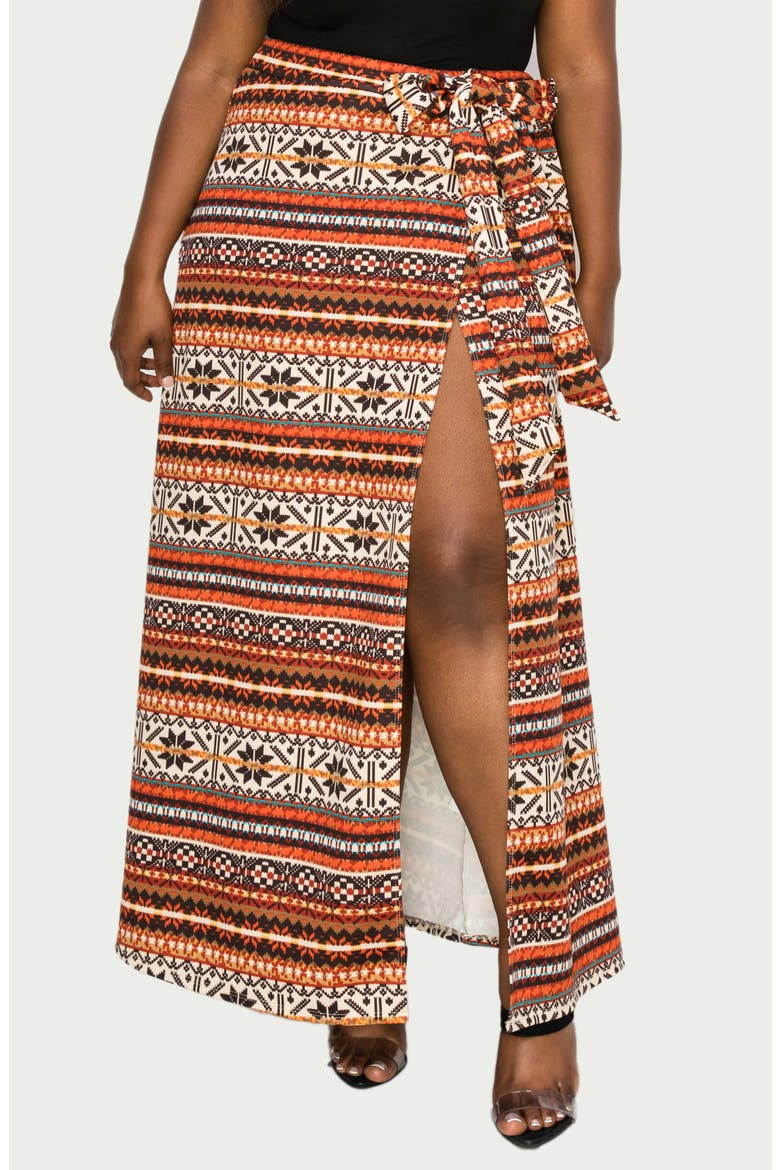 Ari Wrap Maxi Skirt, Main, color, RUST