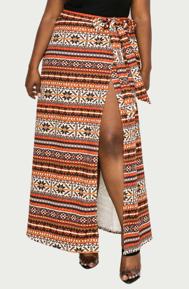 L I V D Ari Wrap Maxi Skirt, Main, color, Rust