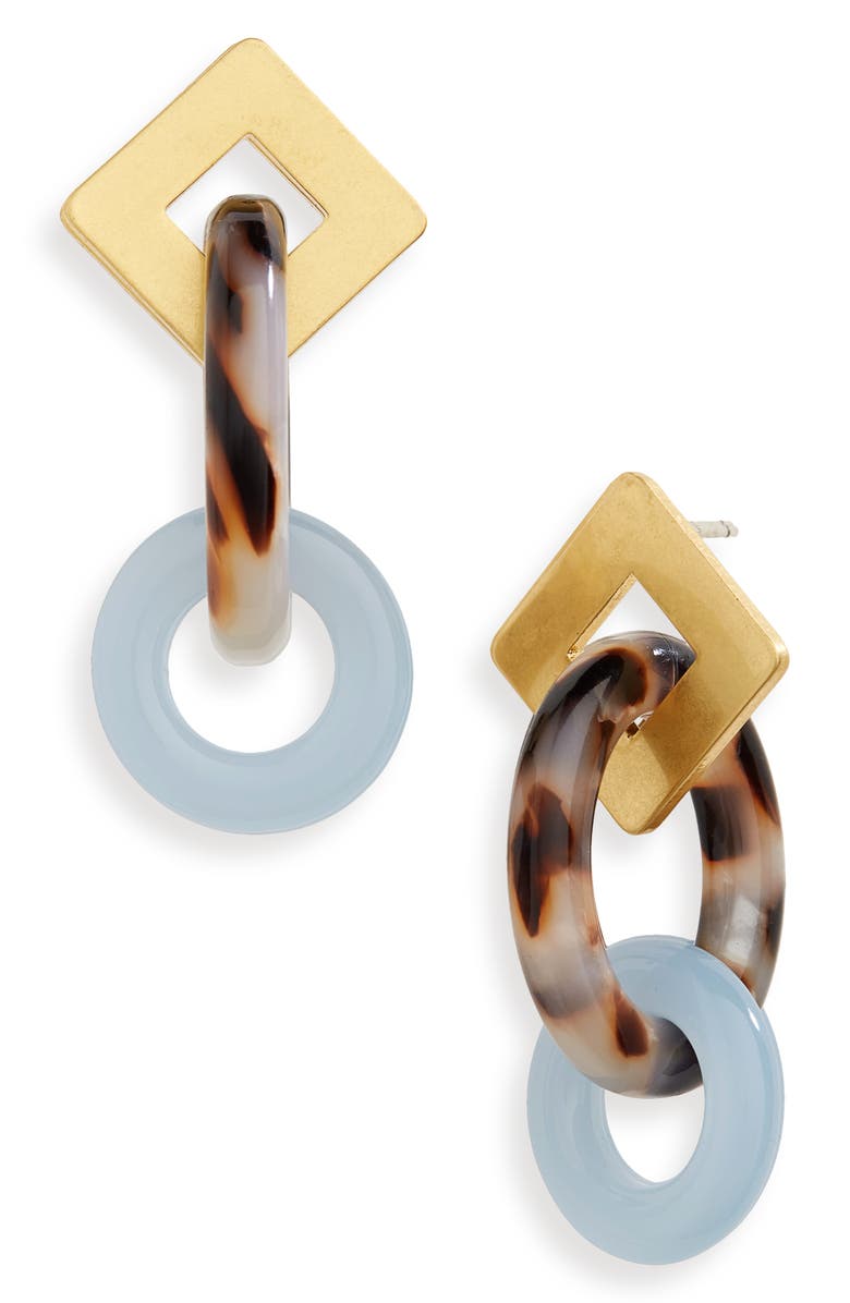 Madewell Geo Chain Statement Earrings, Main, color, 