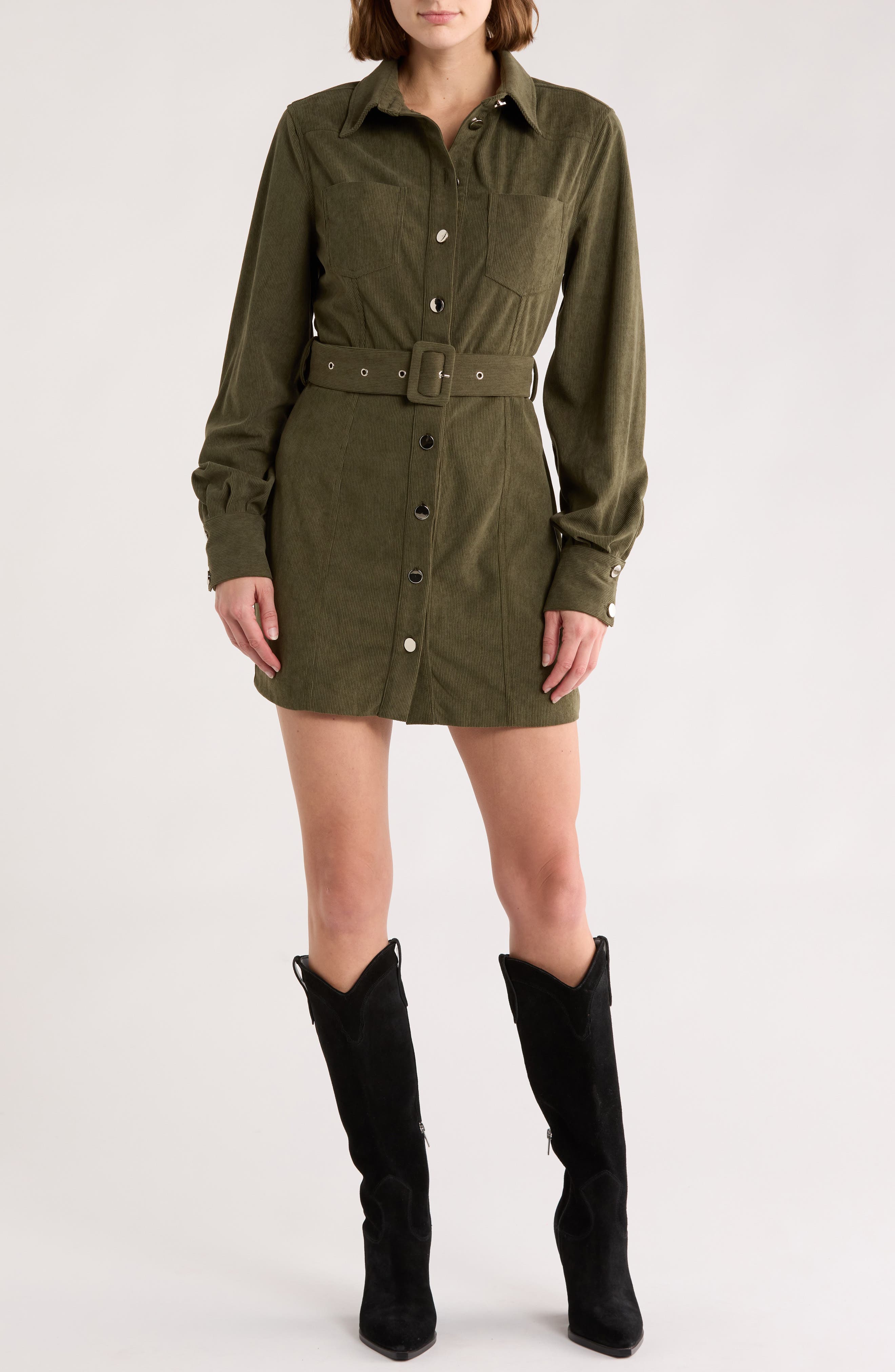 AREA STARS Sosi Long Sleeve Shirtdress