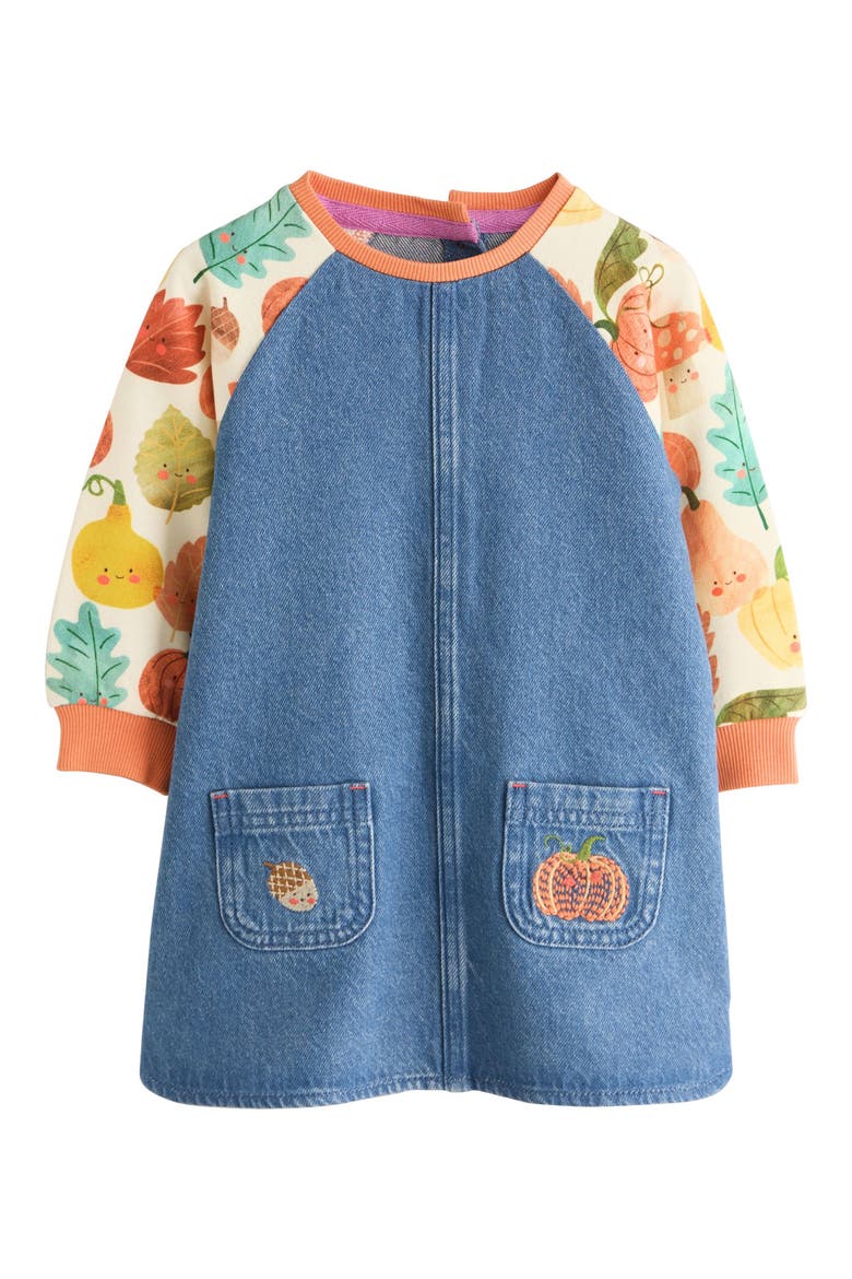 Kids' Denim Pinafore Dress, Main, color, BLUE