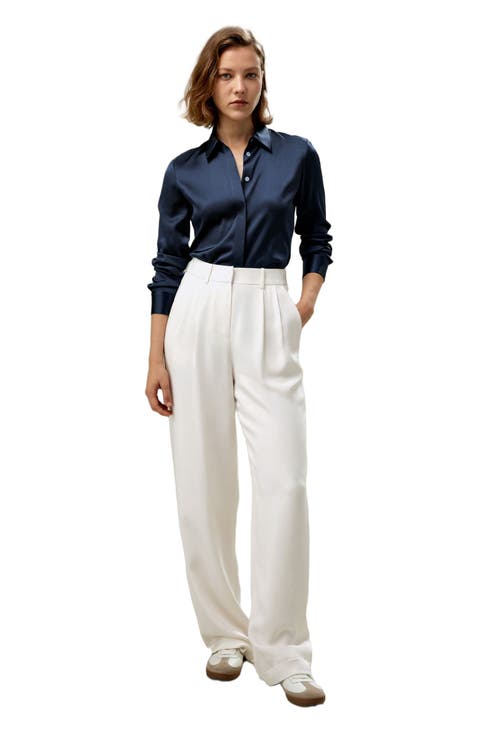 Elegant Silhouette Silk Shirt