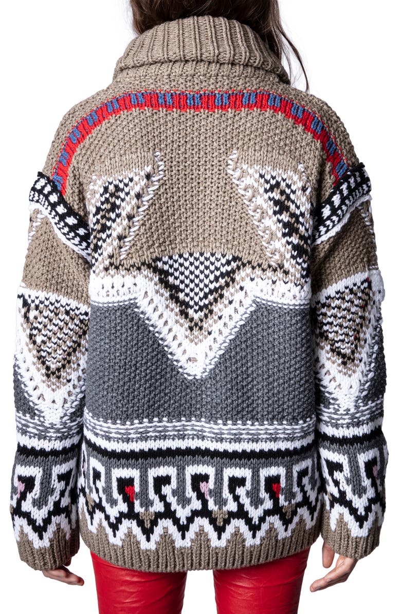 Zadig & Voltaire Ella Merino Wool Blend Cardigan, Alternate, color, 