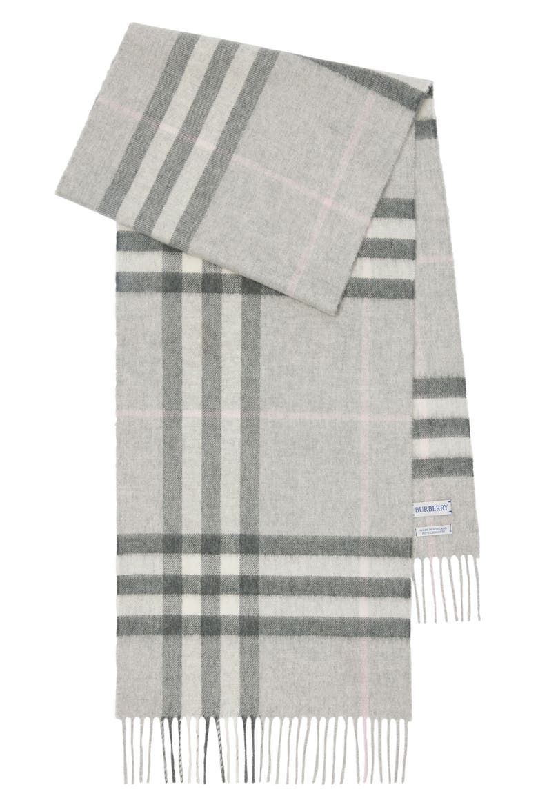 Giant Check Cashmere Scarf, Main, color, MITTEN GREY