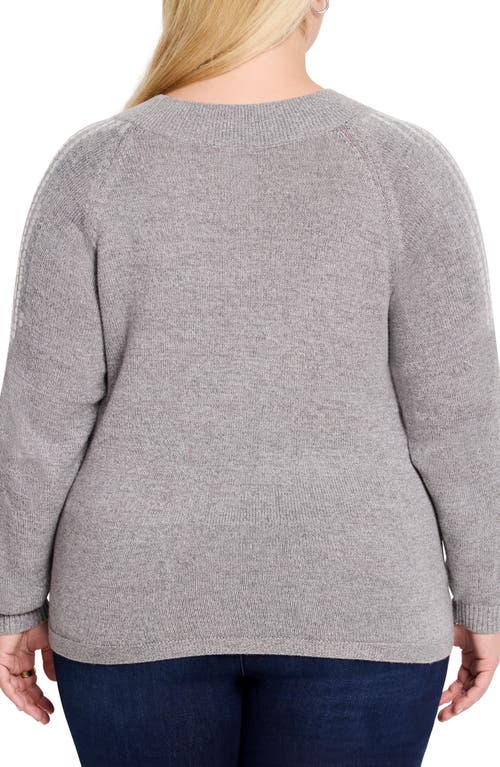 Nic + Zoe Nic+zoe Subtle Shine Sequin Sweater In Nickel