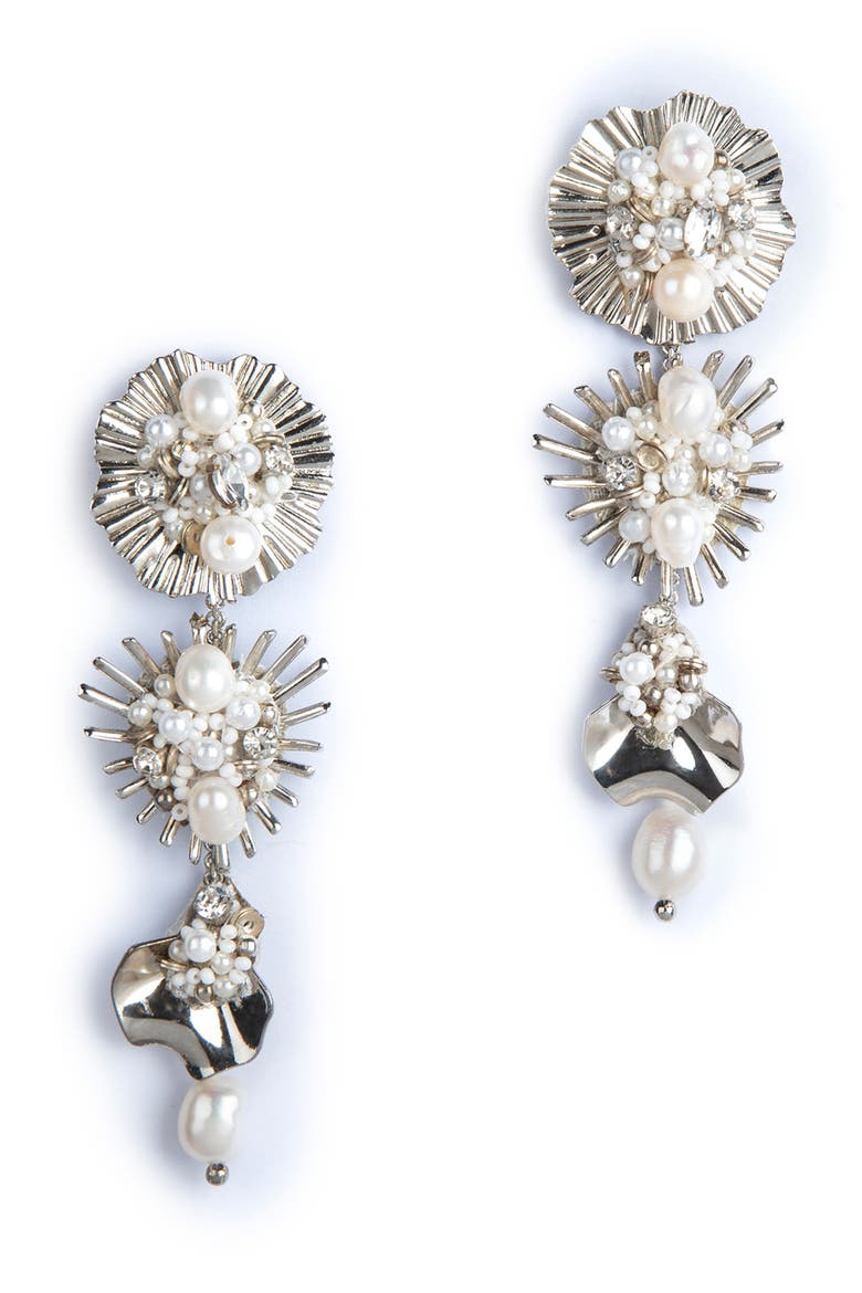 Carissa Drop Earrings, Main, color, SILVER