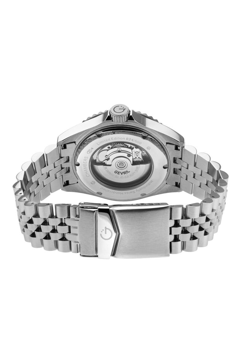 Chamber Stainless Steel Bracelet Watch, 43mm, Alternate, color, SILVER