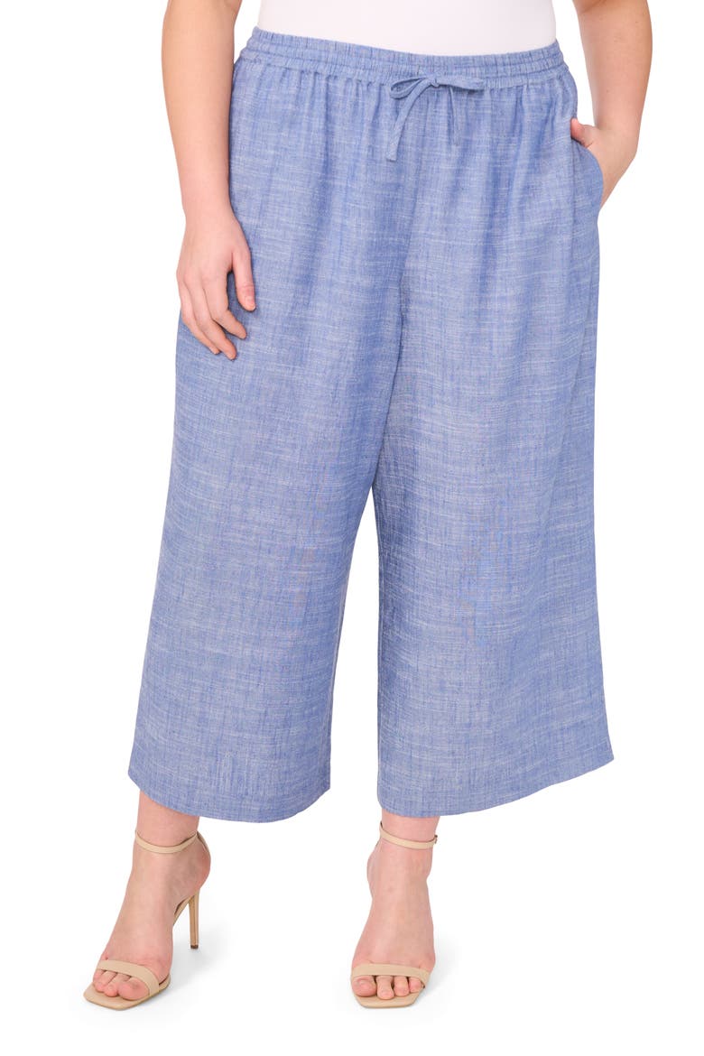 Wide Leg Drawstring Pants, Main, color, INDIGO WSH