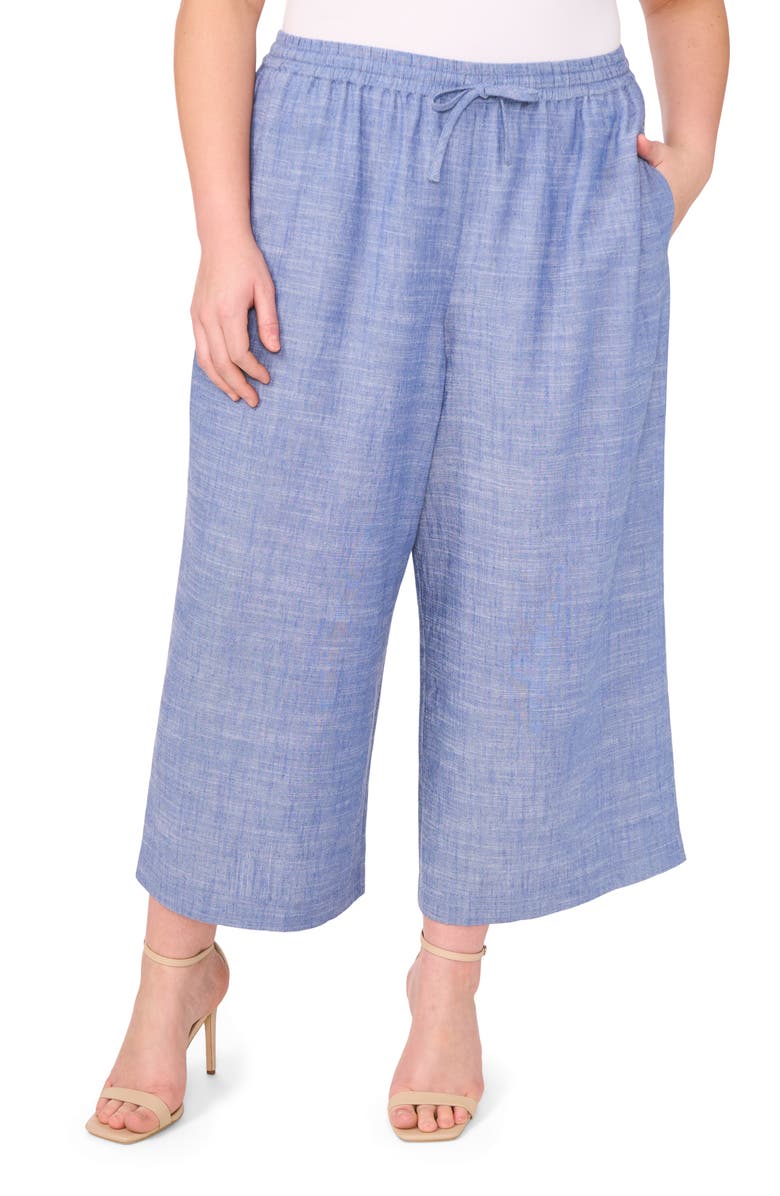CeCe Wide Leg Drawstring Pants, Main, color, Indigo Wash