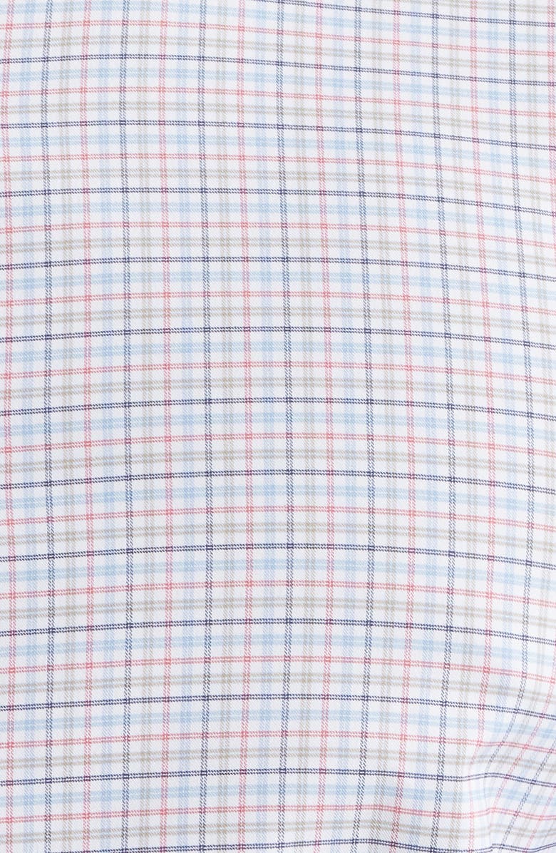 Peter Millar Casey Check Performance Twill Button-Down Shirt, Alternate, color, Navy