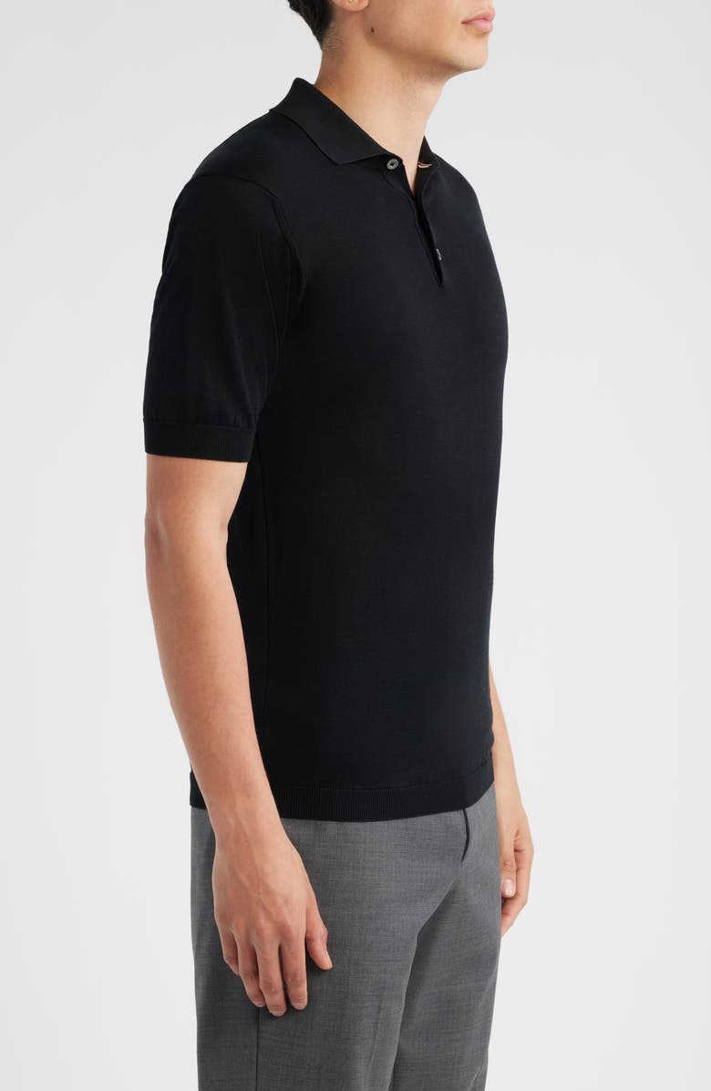 Jack Victor Tupper Organic Cotton & Silk Polo, Alternate, color, Black