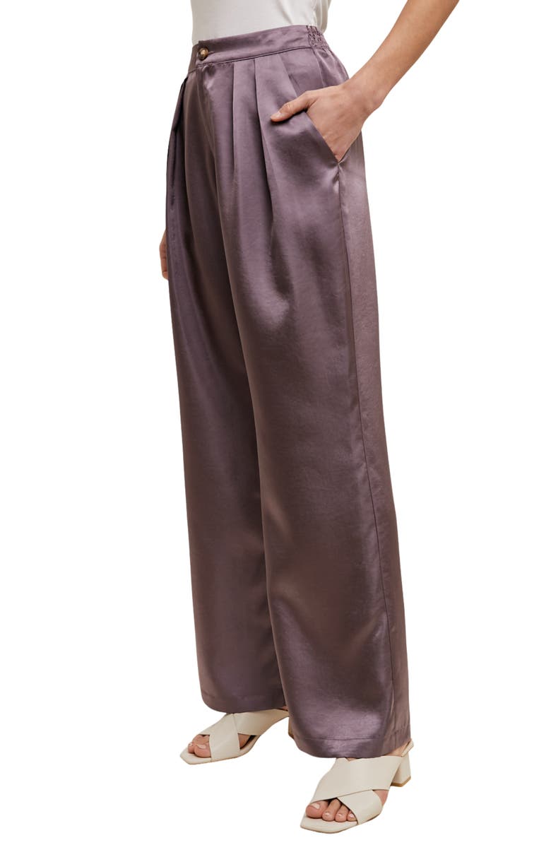 WISHLIST Satin Wide Leg Pants, Alternate, color, Midnight