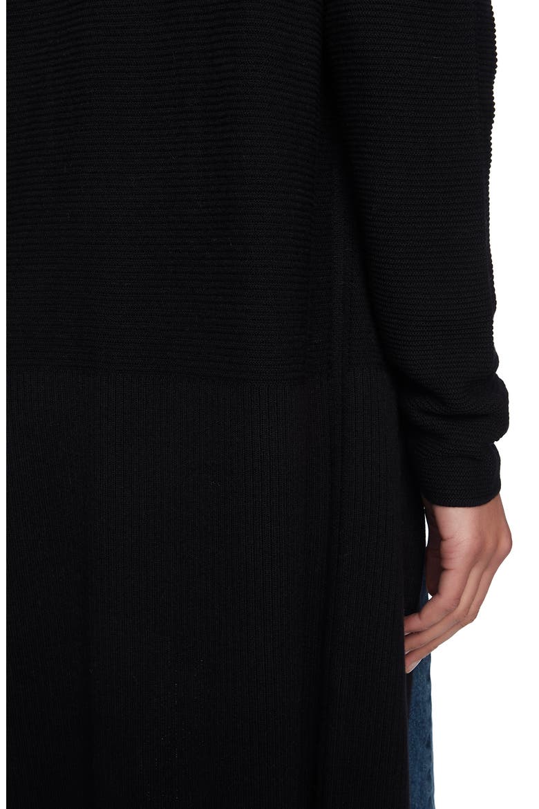 Long Cotton Blend Cardigan, Alternate, color, RICH BLACK