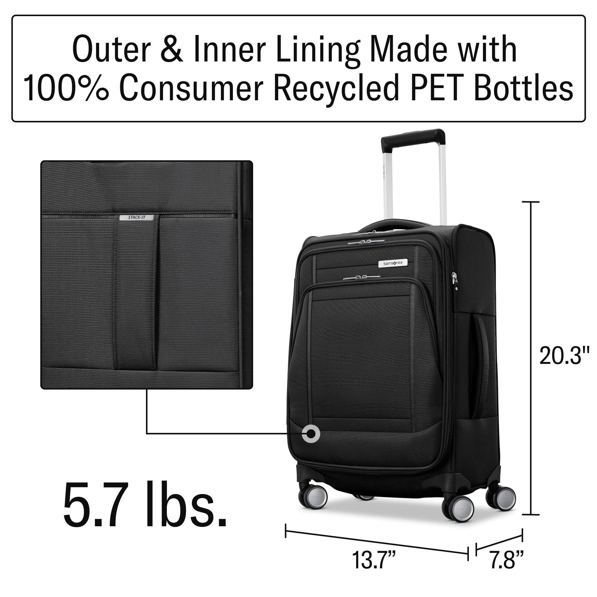 Samsonite UpLIFT Carry-On 20-Inch Lightweight Softside Expandable Spinner, Alternate, color, Black