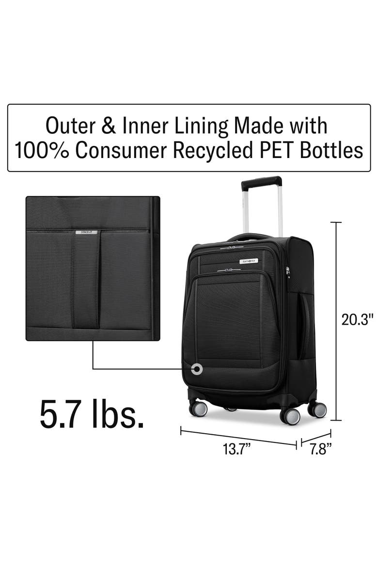 UpLIFT Softside Expandable 20" Carry On Spinner Luggage, Alternate, color, Black