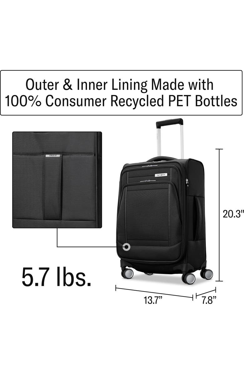 Samsonite UpLIFT Carry-On 20-Inch Lightweight Softside Expandable Spinner, Alternate, color, Black