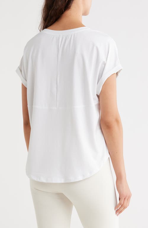 Apana Metro Rolled Sleeve Top In White