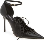 Dolce&Gabbana Cardinale Lace-Up Ankle Strap Pump
