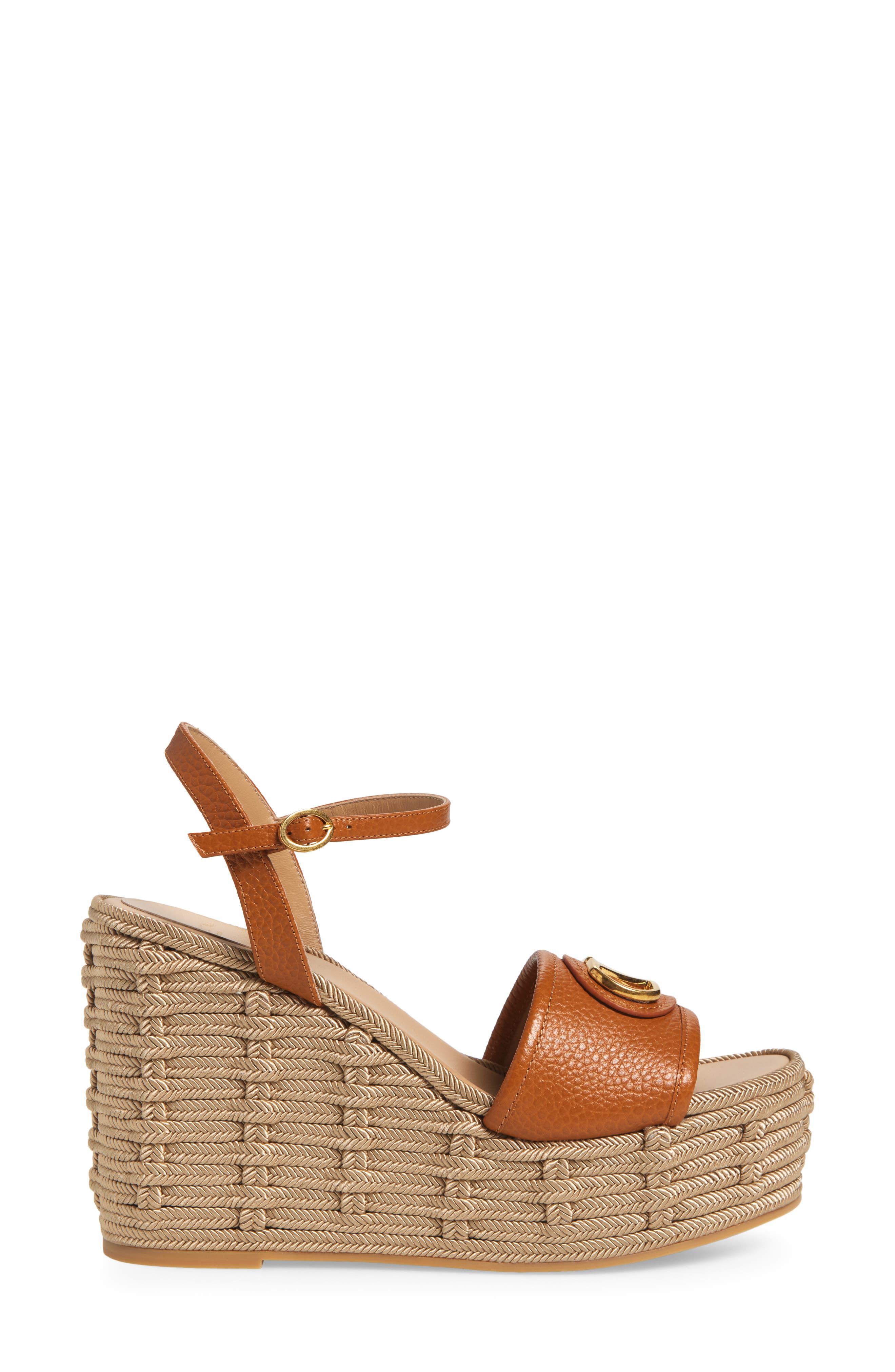 Valentino Garavani VLOGO Espadrille Wedge Sandal, Alternate, color, Kel Almond Beige
