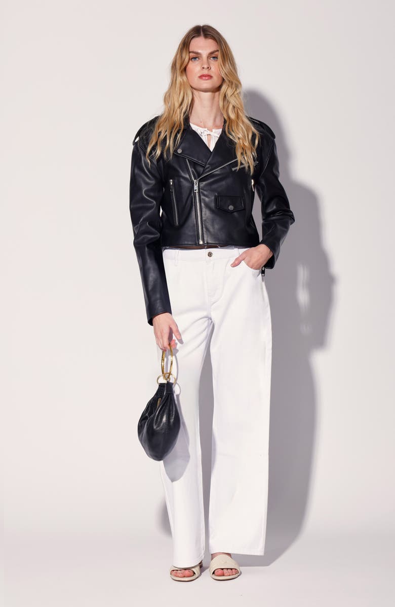 Walter Baker Louie Leather Crop Moto Jacket, Alternate, color, 