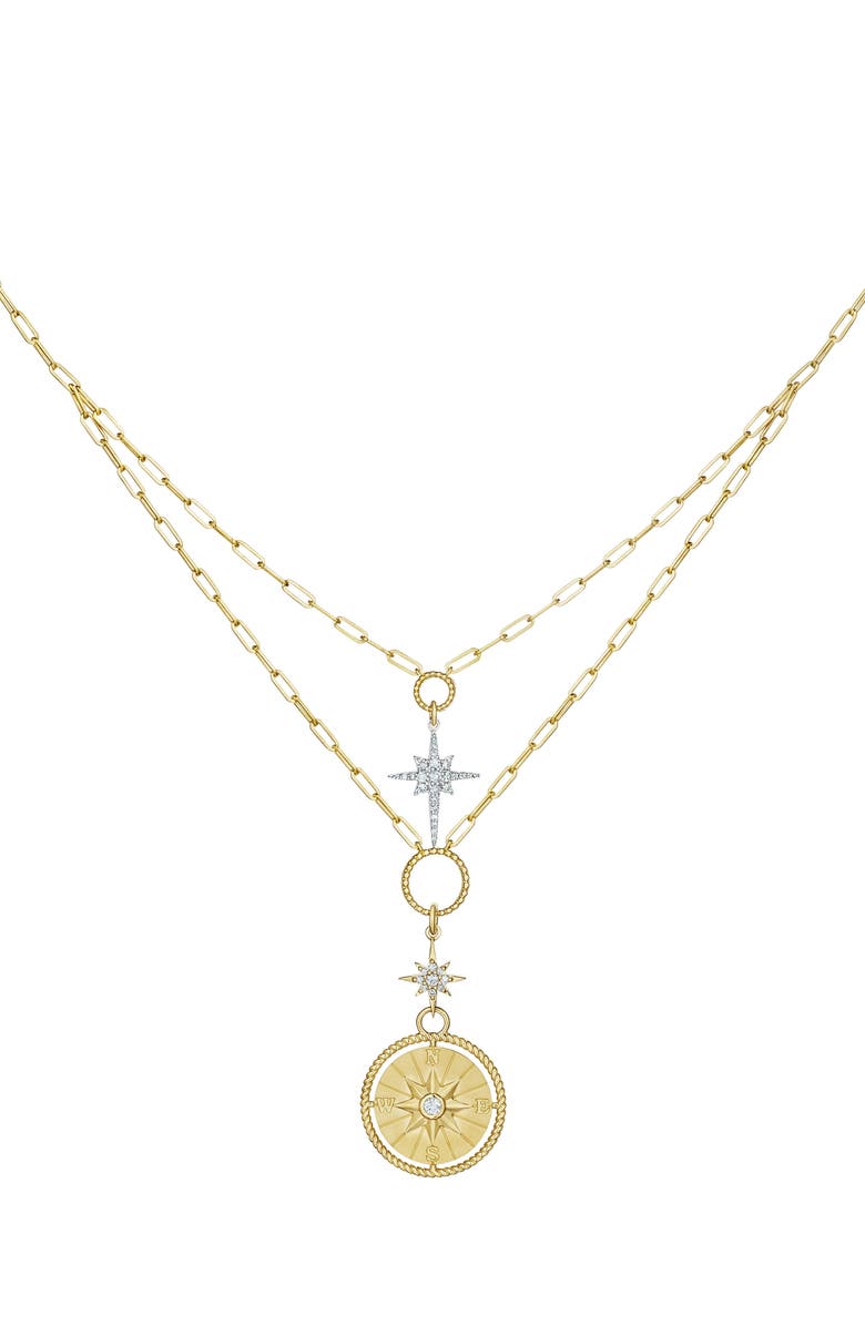 Hueb Penka 18K Gold Layered Pendant Necklace, Main, color, Yellow And White Gold