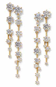 Cubic Zirconia Linear Drop Earrings