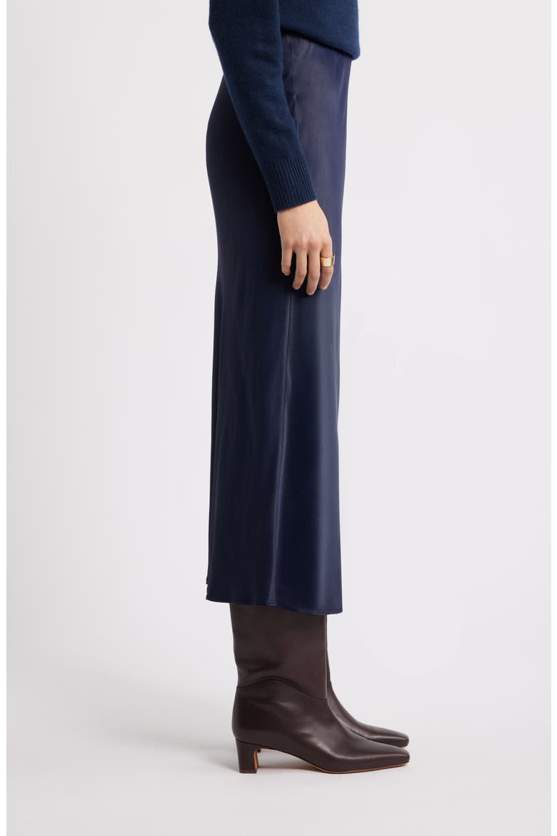 Bias Cut Satin Skirt, Alternate, color, NAVY NIGHT