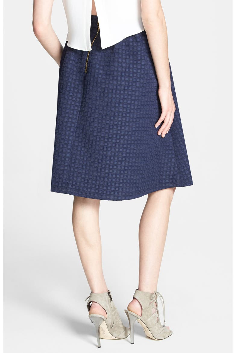 Textured Full Midi Skirt (Nordstrom Exclusive), Alternate, color, NAVY