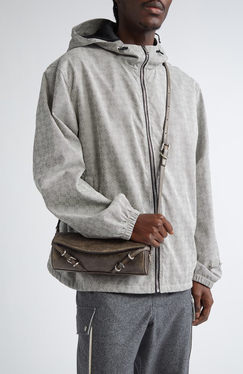 Givenchy Voyou Roller Leather Crossbody Bag, Alternate, color, Black/ Brown Mud