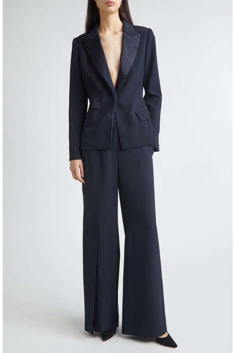 Cady & Washed Twill Blazer, Alternate, color, ULTRA NAVY