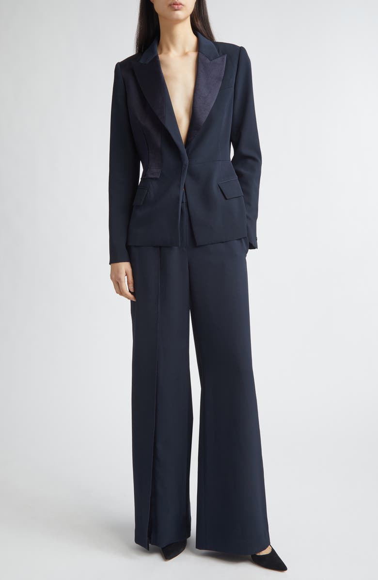 Jason Wu Collection Cady & Washed Twill Blazer, Alternate, color, Ultra Navy