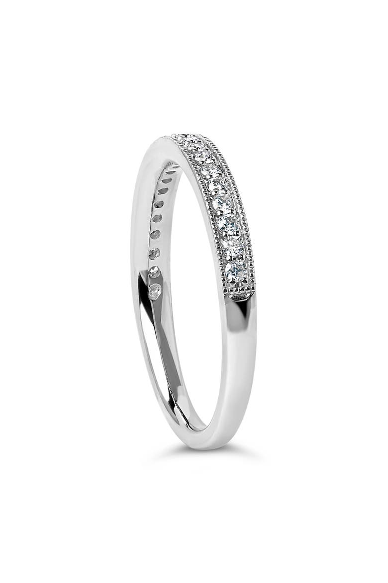 14K Gold 1/4 Cttw Round Diamond Milgrain Wedding Band, Alternate, color, White