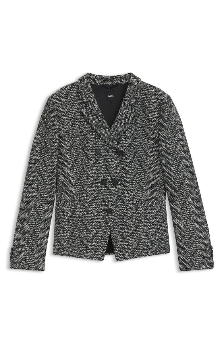 BOSS Jiarna Double Breasted Blazer, Alternate, color, Monochrome Herringbone