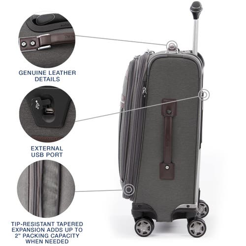 Travelpro Platinum Elite Softside Expandable Carry-on 21-inch Luggage In Vintage Grey