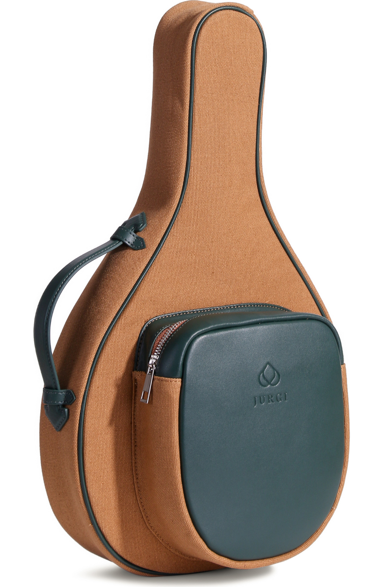 JURGI Padel Racket Canvas and Leather Bag, Main, color, Camel/Green