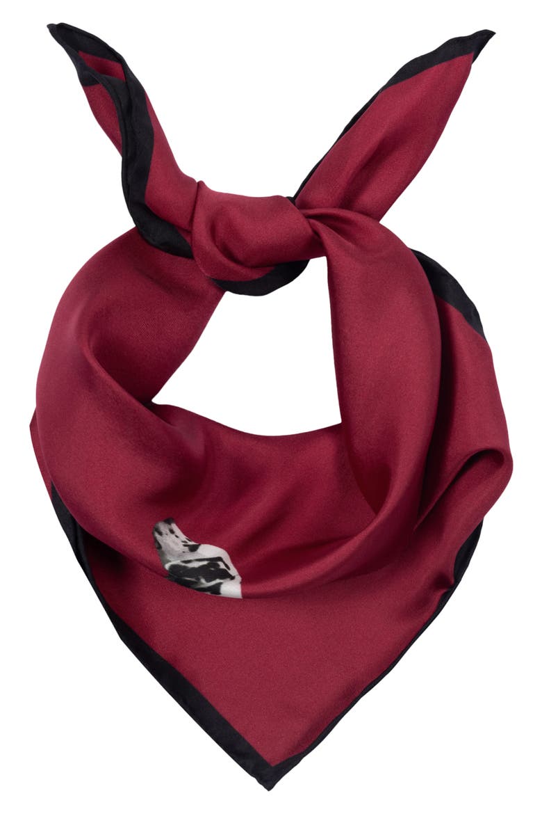 Dog Conversational Silk Small Square Scarf, Main, color, RALPH RED