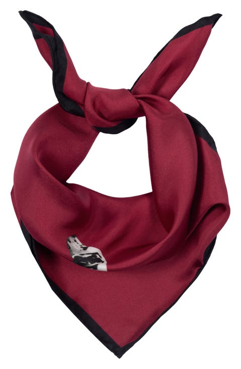 Dog Conversational Silk Small Square Scarf