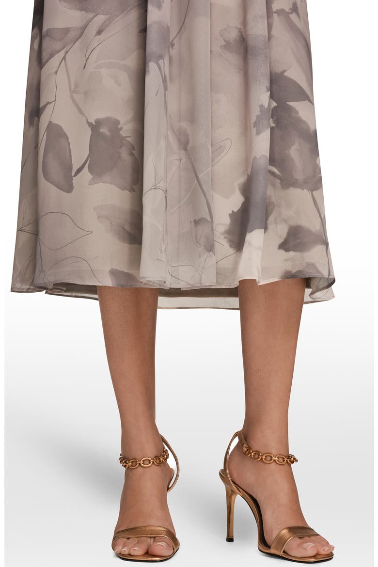 Cowl Neck Belted Fit & Flare Dress, Alternate, color, DRIFTWOOD MULTI