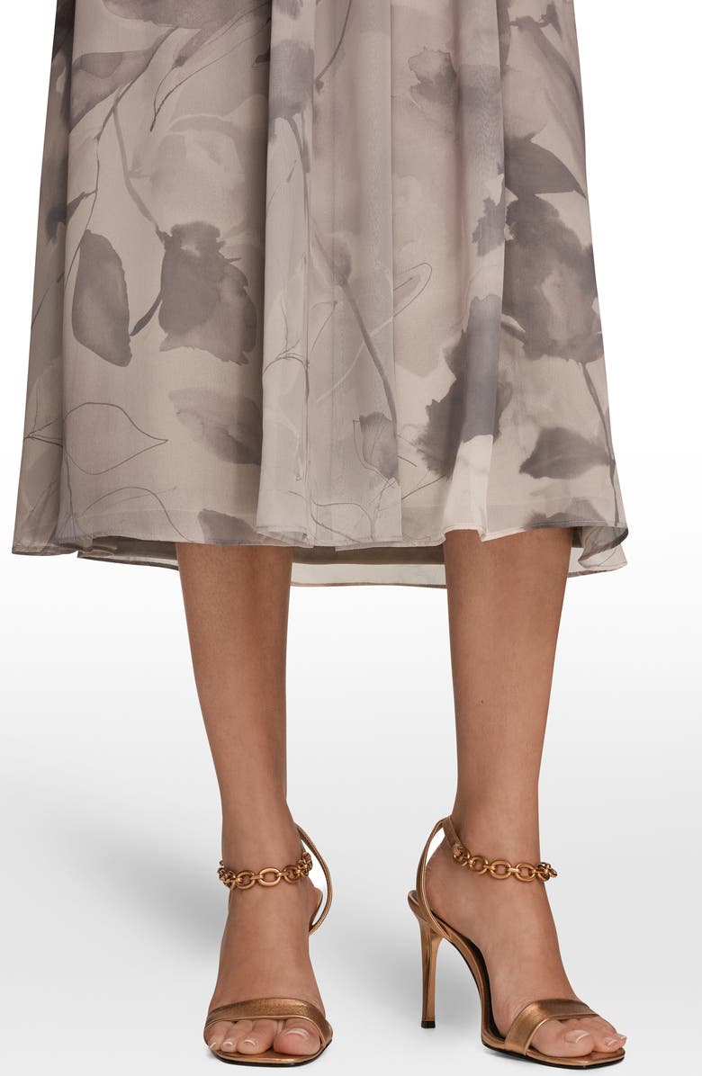 Donna Karan New York Cowl Neck Belted Fit & Flare Dress, Alternate, color,