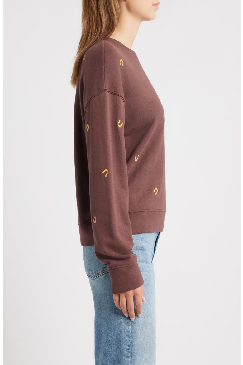 Ramona Horseshoe Embroidered Crewneck Sweatshirt, Alternate, color, HORSESHOES