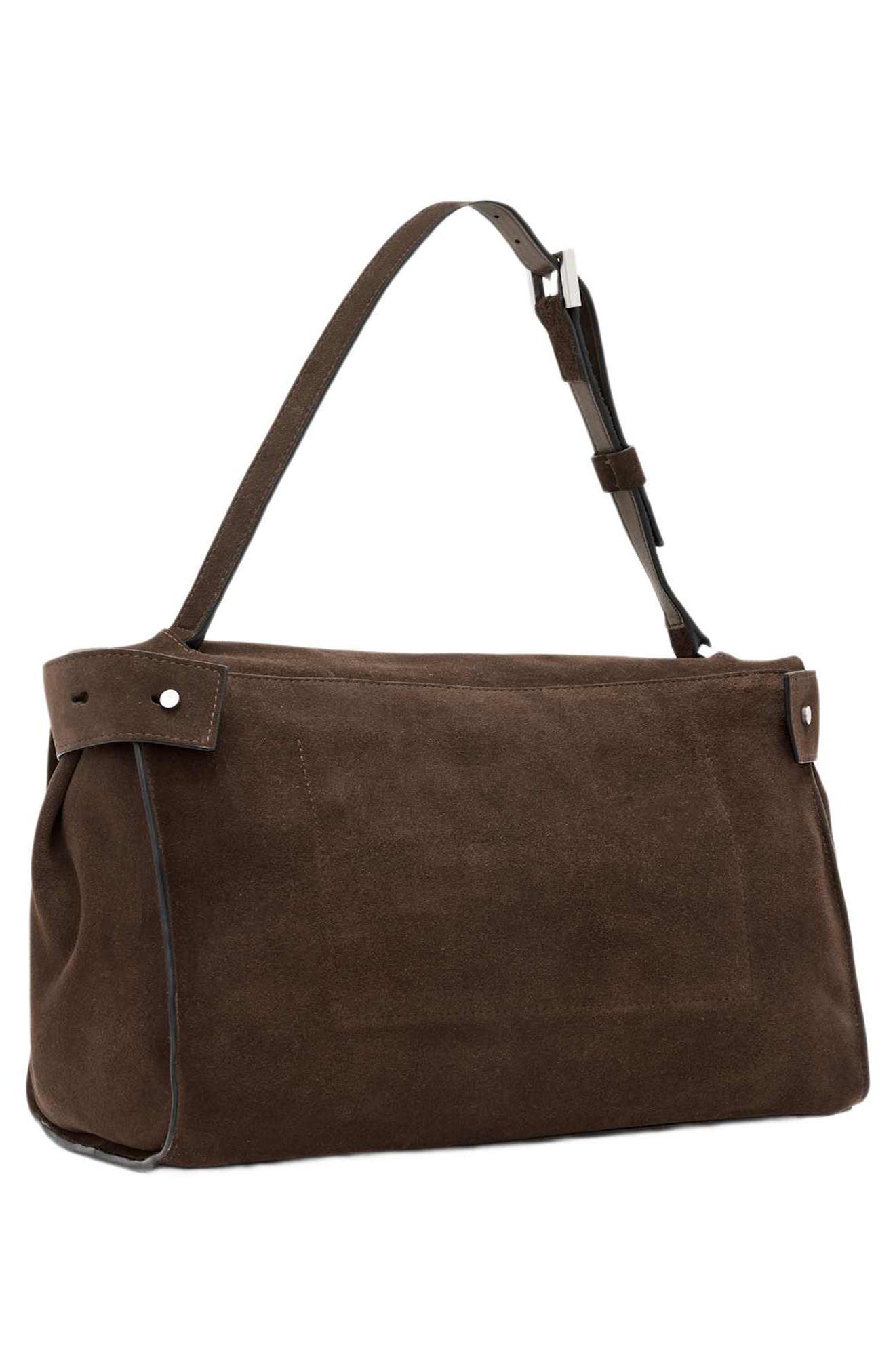 Ursa Suede Satchel Bag, Alternate, color, FANGO BROWN